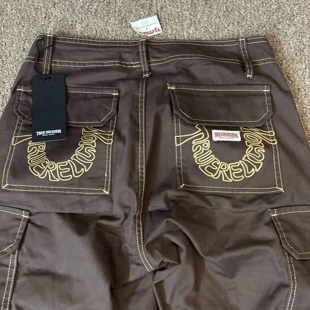 True Religion Brand Jeans 700820 Men's Bracken Brown Cargo Pants NEW NWT